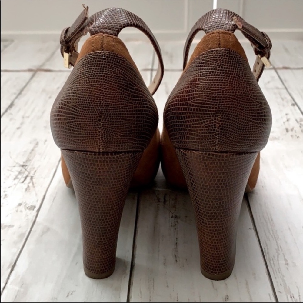 Franco Sarto Denise Suede Pumps Block Heel Hidden Platform - Picture 6 of 8